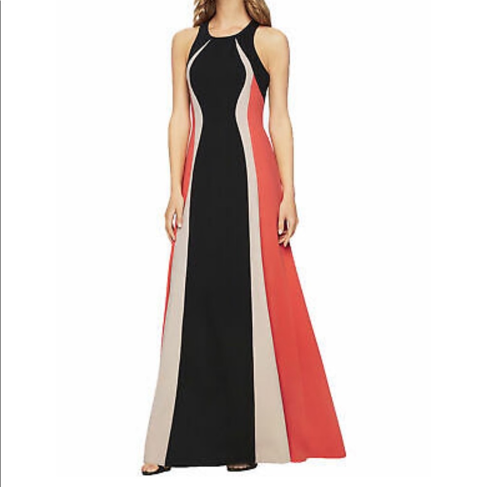 BCBG Max Adria Johanna Color Blocked Gown
